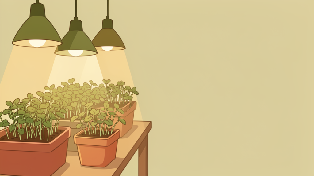 Giai đoạn chiếu sáng quang hợp microgreens