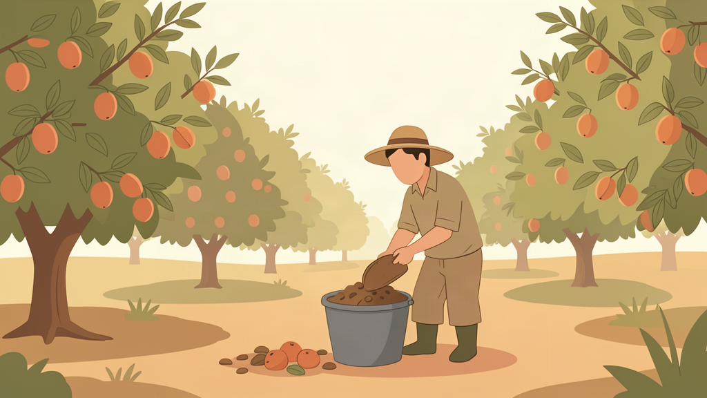 Nông dân Việt Nam chăm sóc vườn cây ăn trái hữu cơ